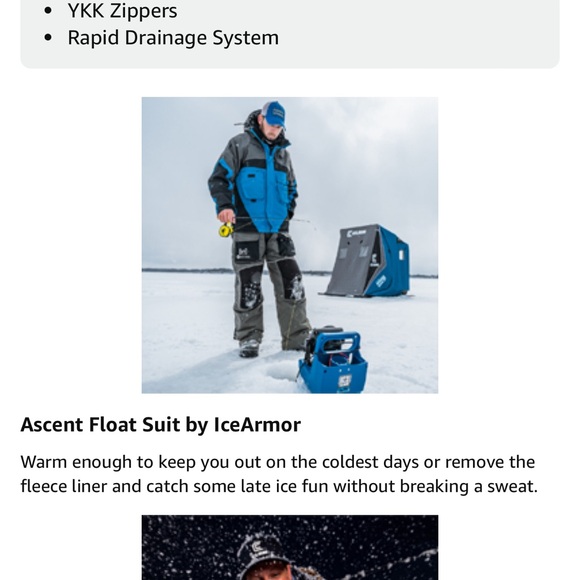 CLAM ASCENT FLOAT BIB ,ice fishing bibs - Picture 2 of 7